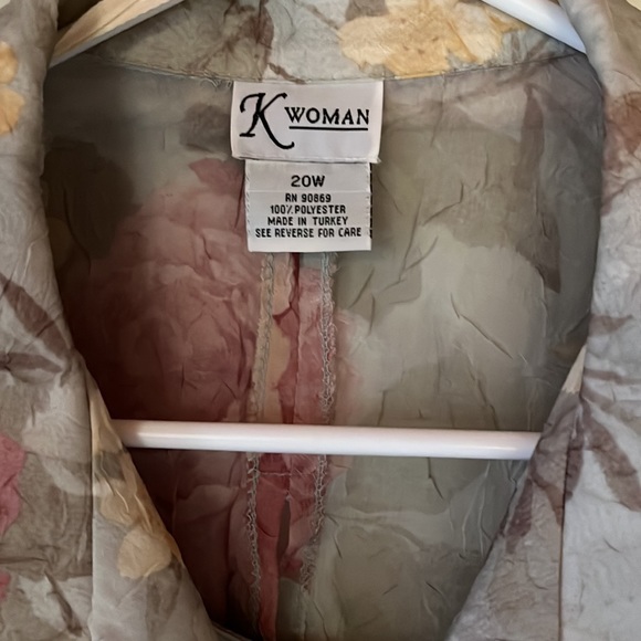 2 pc set Floral Dress & Jacket Sage Green & Pink K Woman 20W NWT - Picture 3 of 6